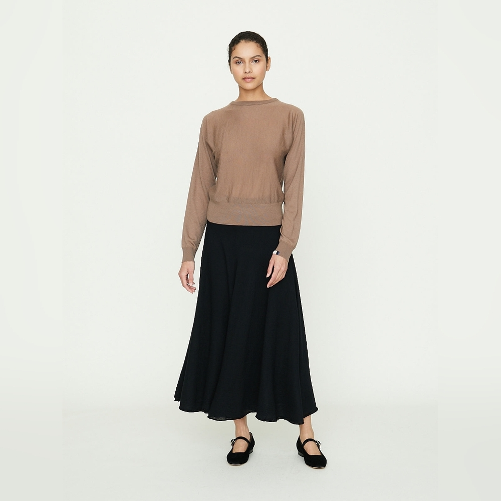 NWT Extreme Cashmere N°362 Elleni 100% Cashmere Crewneck Sweater In Chai O/S